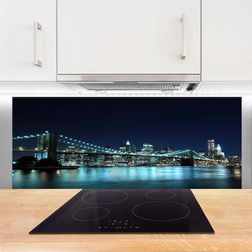 Szkło Ozdobne do Kuchni Światła Wielkiego Mostu Nocą