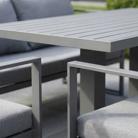 Zestaw mebli ogrodowych Bellagio NM2011-G-GR z sofami, fotelami i ławostołem, szary, poduszki szare