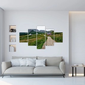 Obraz - Krajobraz górski z domami (125x70 cm)