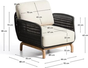 Beżowy tapicerowany fotel ogrodowy Alipa – Kave Home