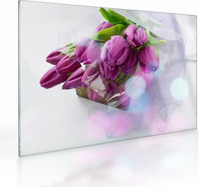 Obraz na szkle - bukiet tulipanów (70x50 cm)