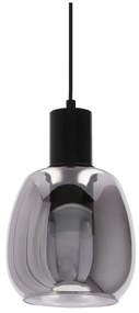Ciemnoszara lampa wisząca ze szklanym kloszem ø 16 cm Udin – Candellux Lighting