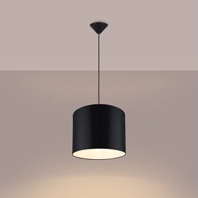Lampy wiszące minimalistyczny Gloxo, tkanina/PCV - 1 źródło światła 3000K - L.30 x H.88 cm - czarny
