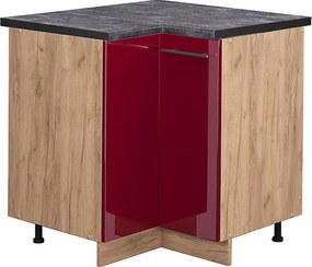 Szafka narożna bordowa czerwień wysoki połysk 80.5x60x82 fame-line