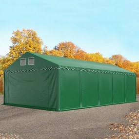 TOOLPORT 5x10m Namiot magazynowy - 2,6 m wysokość ścian bocznych, PVC 800, ciemnozielony, bez statyki - (5296)