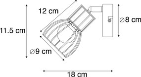 Nowoczesny reflektor czarny stalowy regulowany - Botu