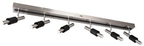 Czarna/w kolorze srebra lampa punktowa LED 20,5x120 cm Ikaris – Trio Select