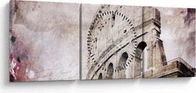 Obraz - Koloseum, Rzym, Włochy (z zegarem) (90x30 cm)