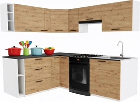 Meble kuchenne narożne  dąb artisan P6-L09