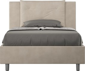 Łóżko wyposażone w stelaż z listwami tapicerowane 120x200 microfibra piaskowy Appia