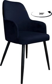 Krzesło WESTA tkanina Welur noga metalowa elegancki styl loftowy : Kolor nogi - Czarna stożek, Kolor tkaniny - VELVET - MG19, Typ siedziska - Siedzisko obrotowe 360°