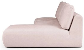 Jasnoróżowy narożnik z materiału bouclé (prawostronny/z szezlongiem) Mirel – Rodier