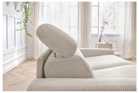 Kremowa sztruksowa rozkładana sofa 215 cm Monaco – Bobochic Paris