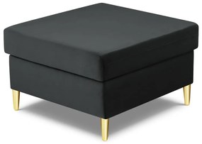 Ciemnoszary aksamitny podnóżek Kyoto – Cosmopolitan Design