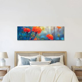 Obraz - Pomarańczowe kwiaty (170x50 cm)