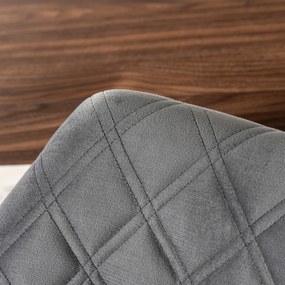 Krzesło Tapicerowane LUISE Szare/Orzech Welurowe Drewno Gięte Nowoczesne Loft