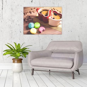 Obraz kawy i makaroników (70x50 cm)
