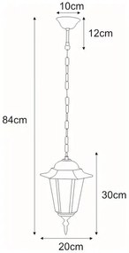 Czarno-złota lampa wisząca na balkon i taras - 3X S332 P7-M72