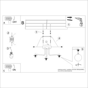 Żyrandol ASTRAL 3 biały SOLLUX  LIGHTING