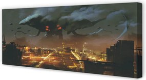 Duży obraz na płótnie Potwór w Mieście Nocą