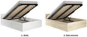 Łóżko z podnoszonym stelażem i materacem 100x200 dąb sonoma W8-S28