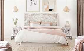 Biały zagłówek łóżka z płyty MDF