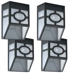 Lampa solarna na zewnątrz, 4 szt, czarna