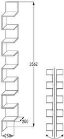 Narożna biała pólka ścienna - Flora 6X