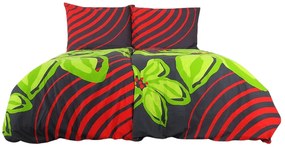 PrzytulneMieszkanie.pl PrzytulneMieszkanie.pl Bawełniana pościel FLOERIC czerwona-zielona Rozmiar pościeli: 70 x 90 cm | 140 x 200 cm