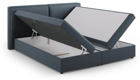 Niebieskie łóżko boxspring ze schowkiem 160x200 cm Arendal – Cosmopolitan Design