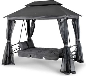 Huśtawka Ogrodowa CARMEN Szara/Czarna Nowoczesna