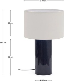 Niebieska lampa stołowa z tekstylnym kloszem (wysokość 53,5 cm) Toneric – Kave Home