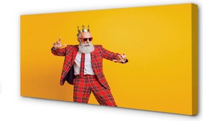 Obraz drukowany na płótnie Mężczyzna w Garniturze w Kratę