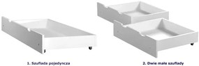 Białe piętrowe łóżko domek z 2 szufladami - Delisa 4X 180x90 cm