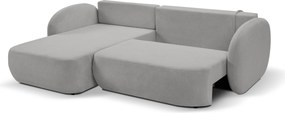 Masseno Narożnik AMICO z funkcją spania i pojemnikiem na pościel Narozniki L, Rozkładana sofa - Jasnoszary, ARAGON 83