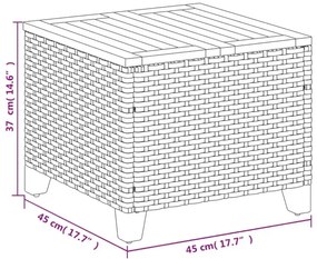 Stolik ogrodowy technorattanowy z drewnem akacjowym - Irgan 3X
