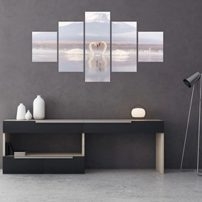 Obraz - Zakochane łabędzie (125x70 cm)