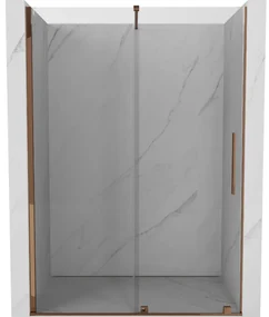 Mexen Velar drzwi prysznicowe rozsuwane 130 cm, transparent, różowe złoto - 871-130-000-01-60