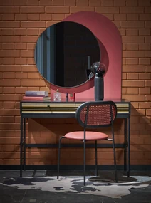 PATINA lustro ścienne szczotkowana czarna rama loft nowoczesne fi.70 cm