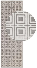 Dywan nowoczesny Perles Romby szaro-kremowe 80 cm x 240 cm