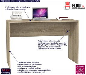 Nowoczesne proste biurko komputerowe bez szuflad Selex 2X - dąb sonoma