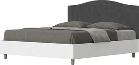Łóżko wyposażone w stelaż z listwami 160x190 konstrukcja Frassino biała zagłówek microfibra Szary Grace