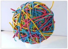 Obraz na szkle - gumki (70x50 cm)