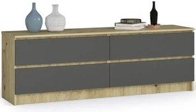 Z szufladami komoda do salonu dąb artisan + grafit D4-L67