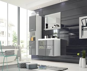 MINIO go for it, Meble łazienkowe MONTANA w kolorze biały/szary połysk