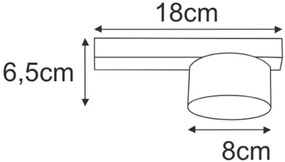 Sufitowa lampa jednopunktowa czarna K9-T81