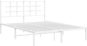 Białe duże łóżko z metalu 160x200 cm Z1-C99