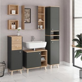 Zestaw mebli łazienkowych antracyt 62x32x54 senyo