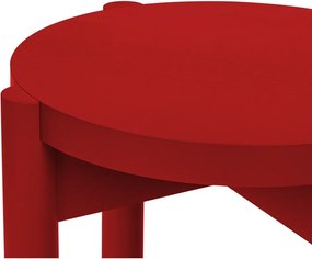 Czerwony stołek z litego drewna bukowego Hopp – noo.ma