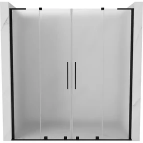 Mexen Velar L Duo drzwi prysznicowe rozsuwane 170 cm, szron, czarne - 871-170-003-32-70